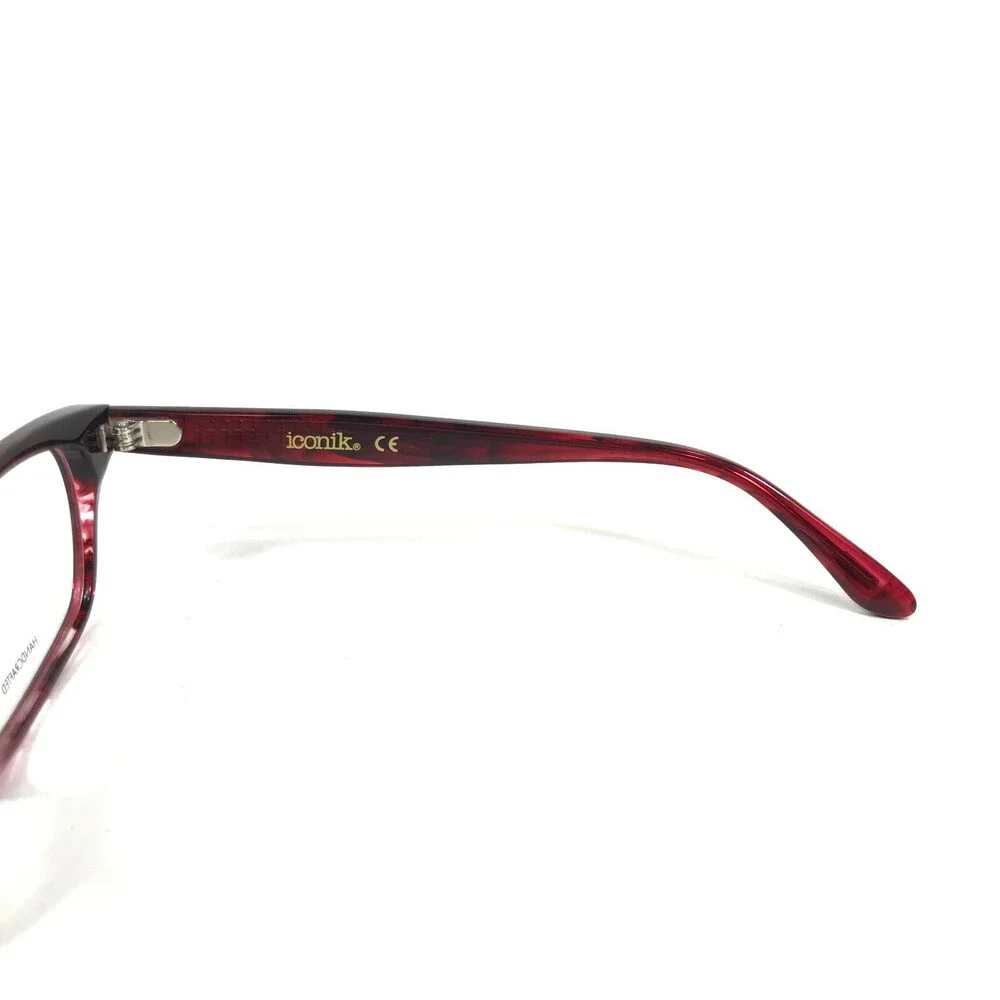 Iconik Eyeglasses Frames Colette C01 Black Red Tortoise Horn Rim 50-17-135